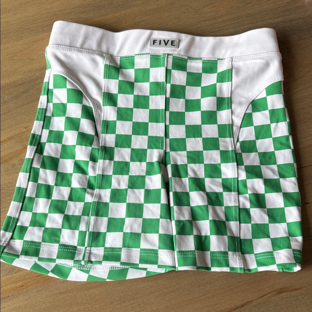 FIVE Green and White Checkered Bike Shorts